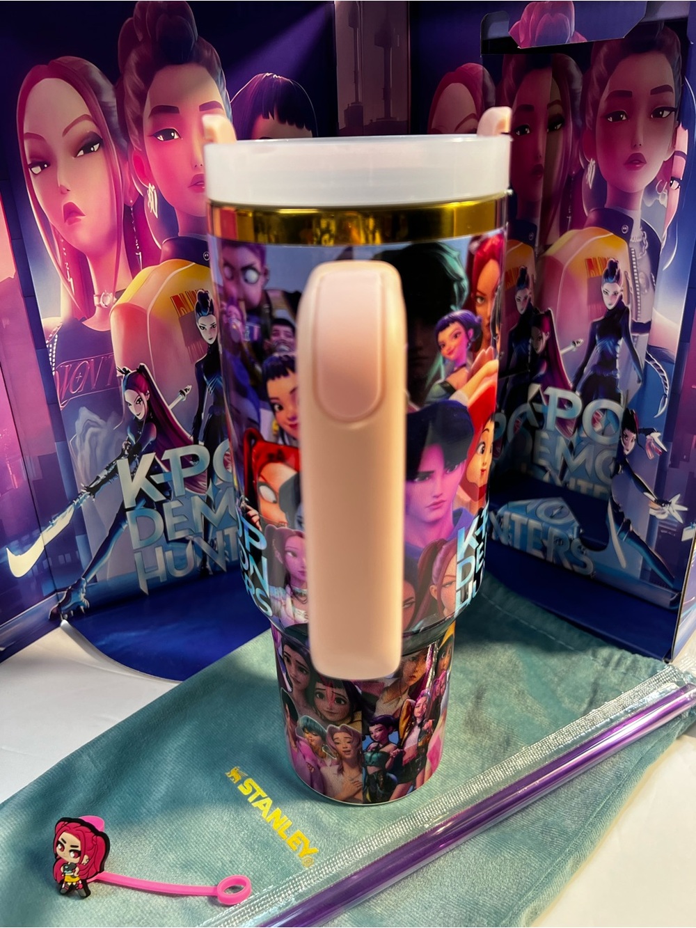 Customized Stanley x K-Pop Demon Hunters 40oz Quencher H2.0 Tumbler Cup purple - Picture 7 of 16